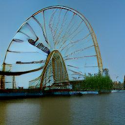 generated: a view of the Milllenium Wheel from the Thames #0